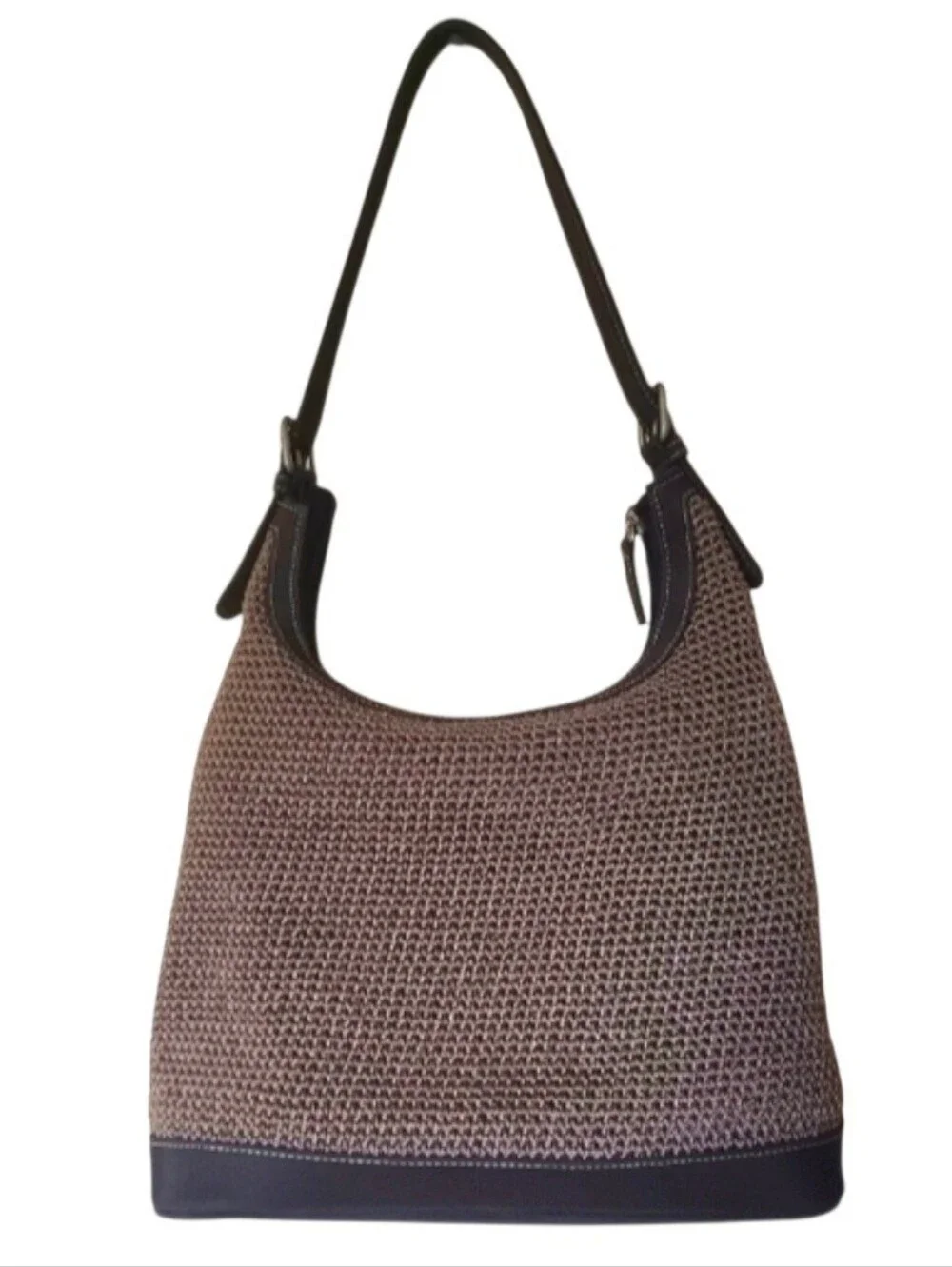 Sak Brown Crochet Hobo Bag